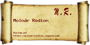 Molnár Rodion névjegykártya